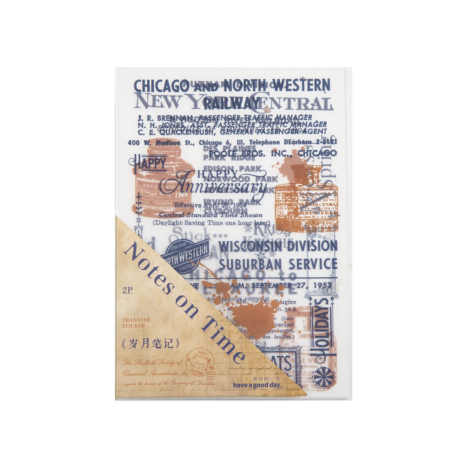2 Sheets Vintage Transfer Stickers SYBJ