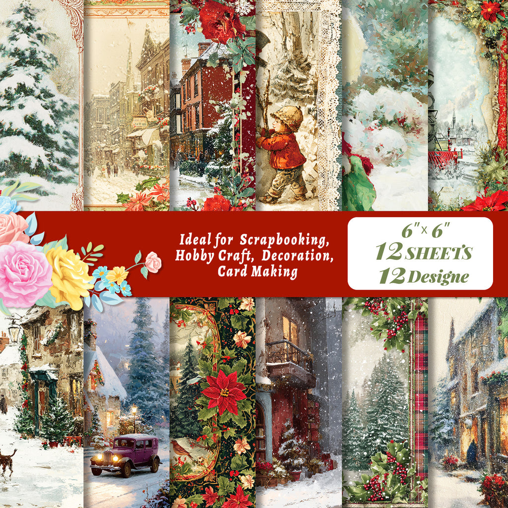6 inch Victoria Winter Scrapbook Paper Pad PA788