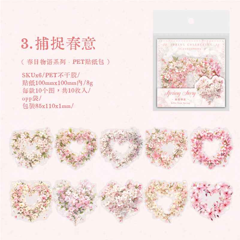 10 Pcs PET Girl Stickers CRWY