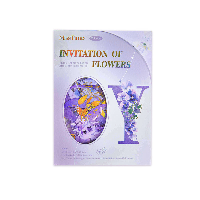 10 Pcs Flower Letter PET Stickers HJLX