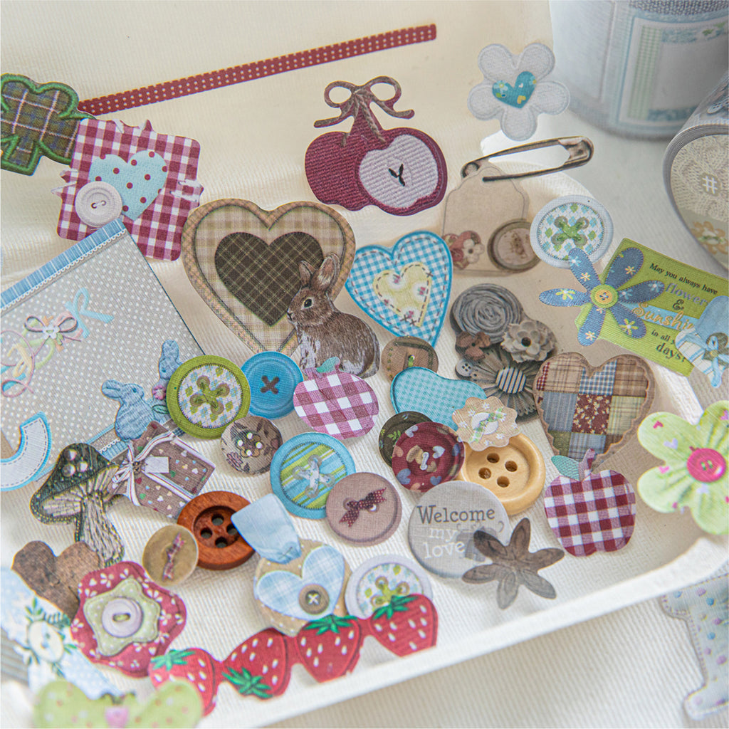 1 Roll Fabric Themed Stickers Tape CBPD