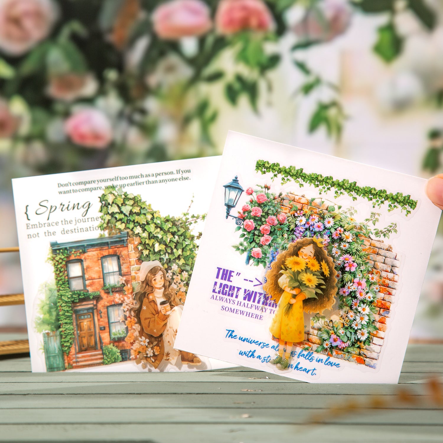 16 Sheets Garden Vine PET Stickers Book BYWDJL