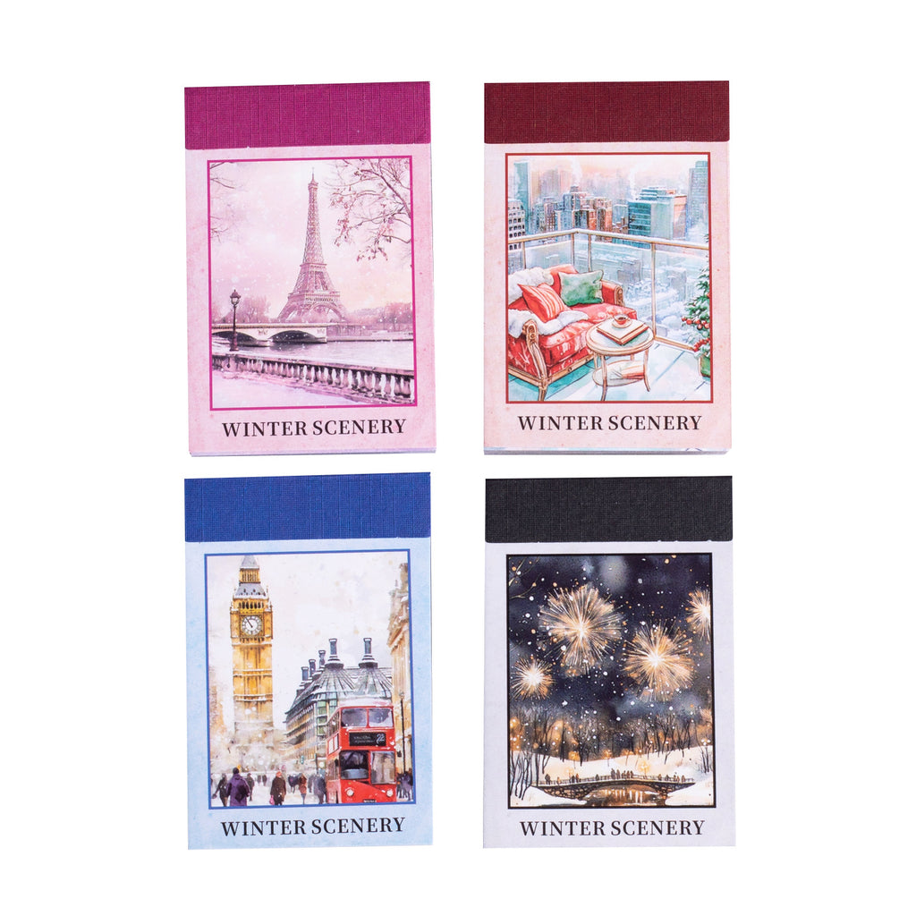 50 Sheets Winter Landscape Washi Stickers Book DRSG
