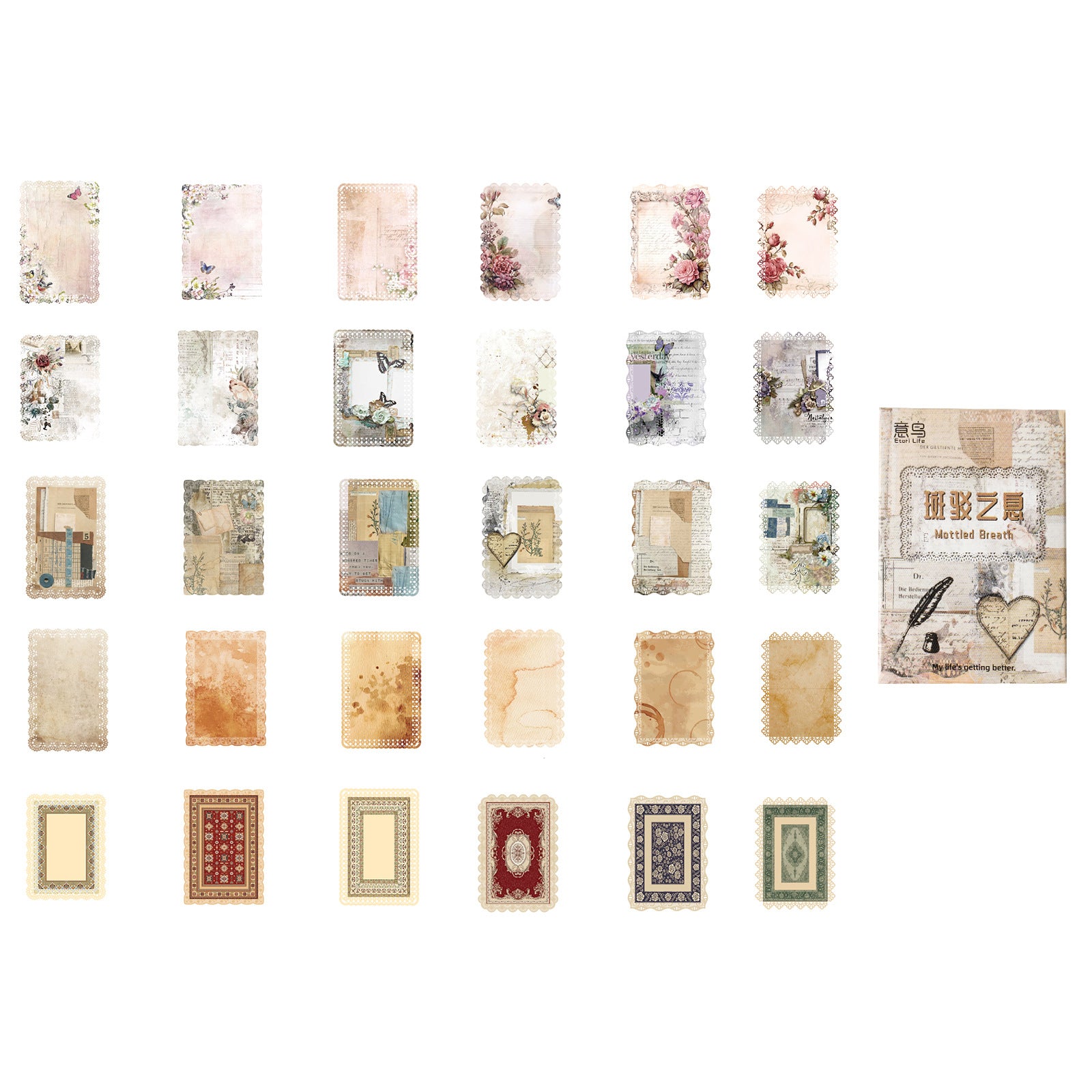 30 Pcs Vintage Collage Stickers BBZX