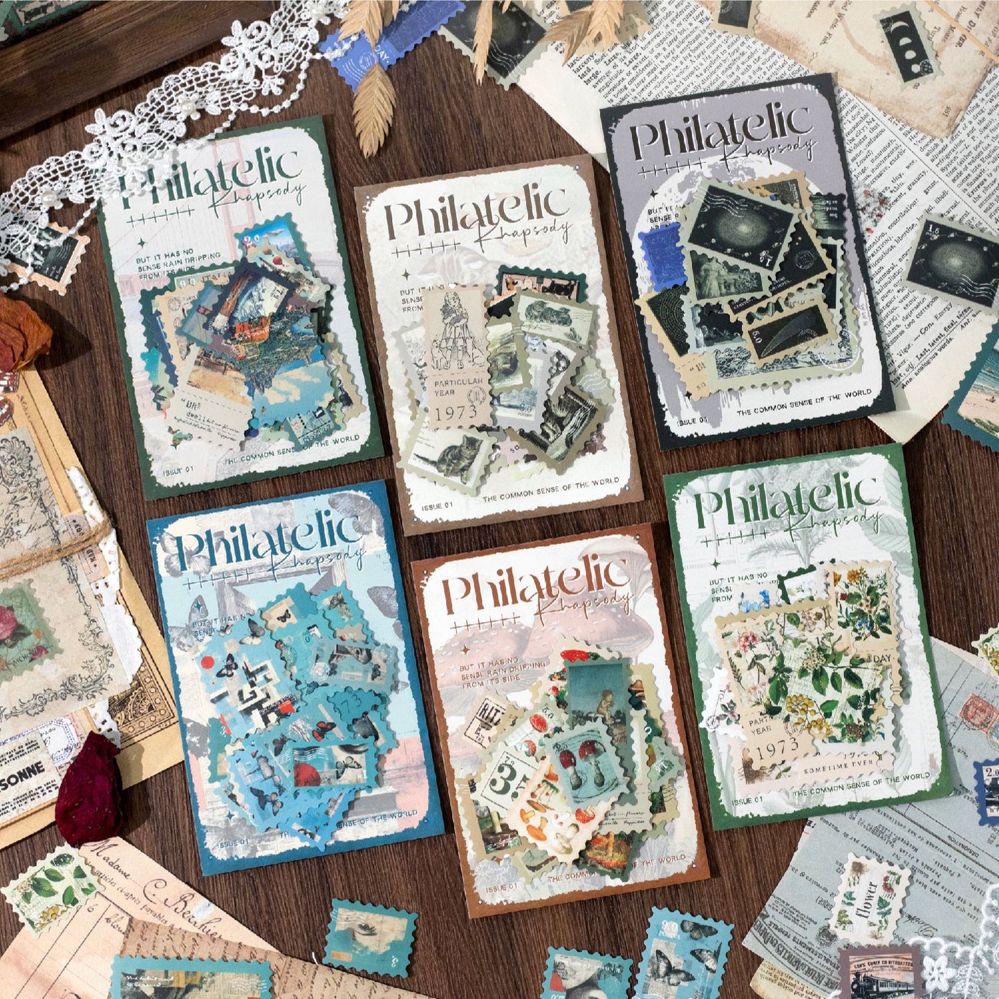 50 Pcs Fantasy Postage Stamp Stickers JYKXQ