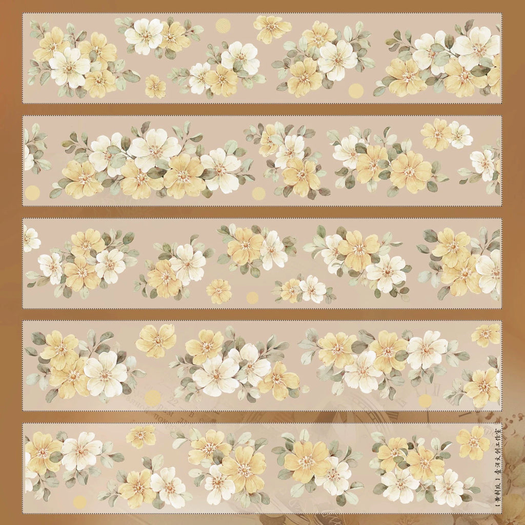 Floral Decorative Tape Rolls- Yellow Rosebush