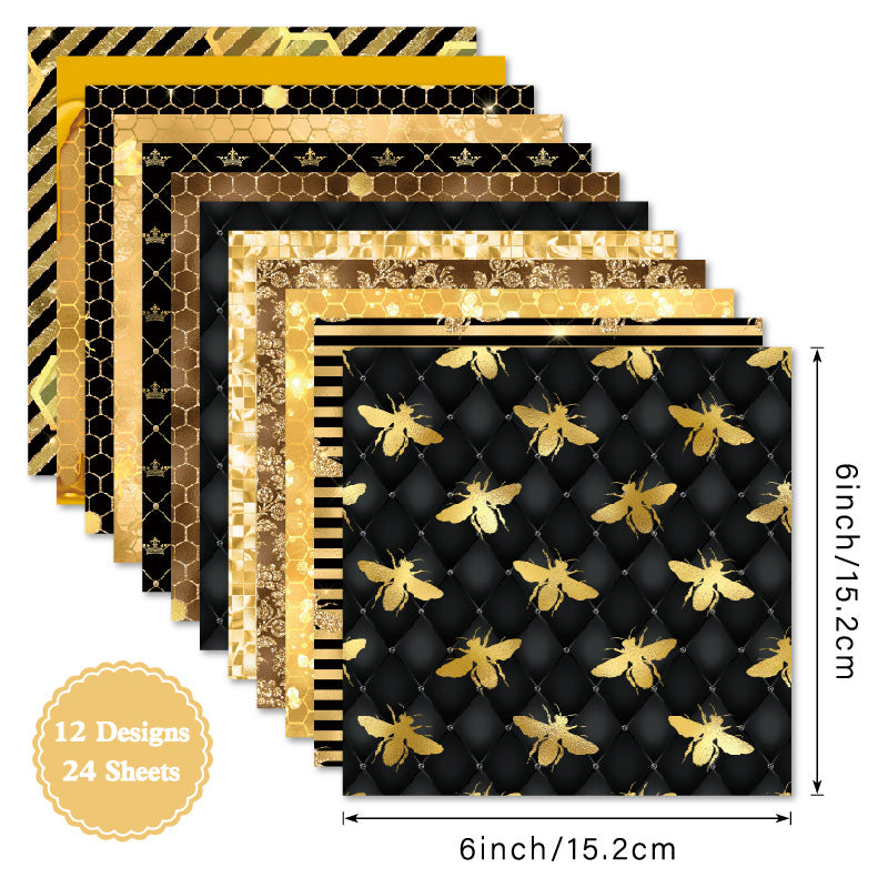 6 inch Geometric Honeycomb Scrapbook Paper Pad SKP009