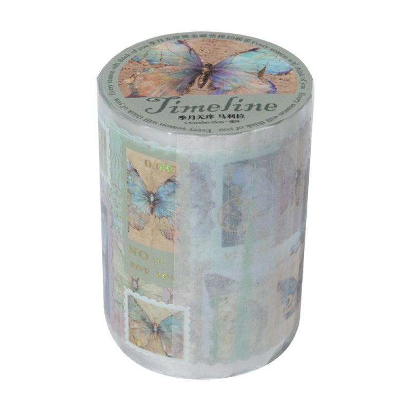 1 Roll Die Cut Postage Stamp Stickers Tape JJWX