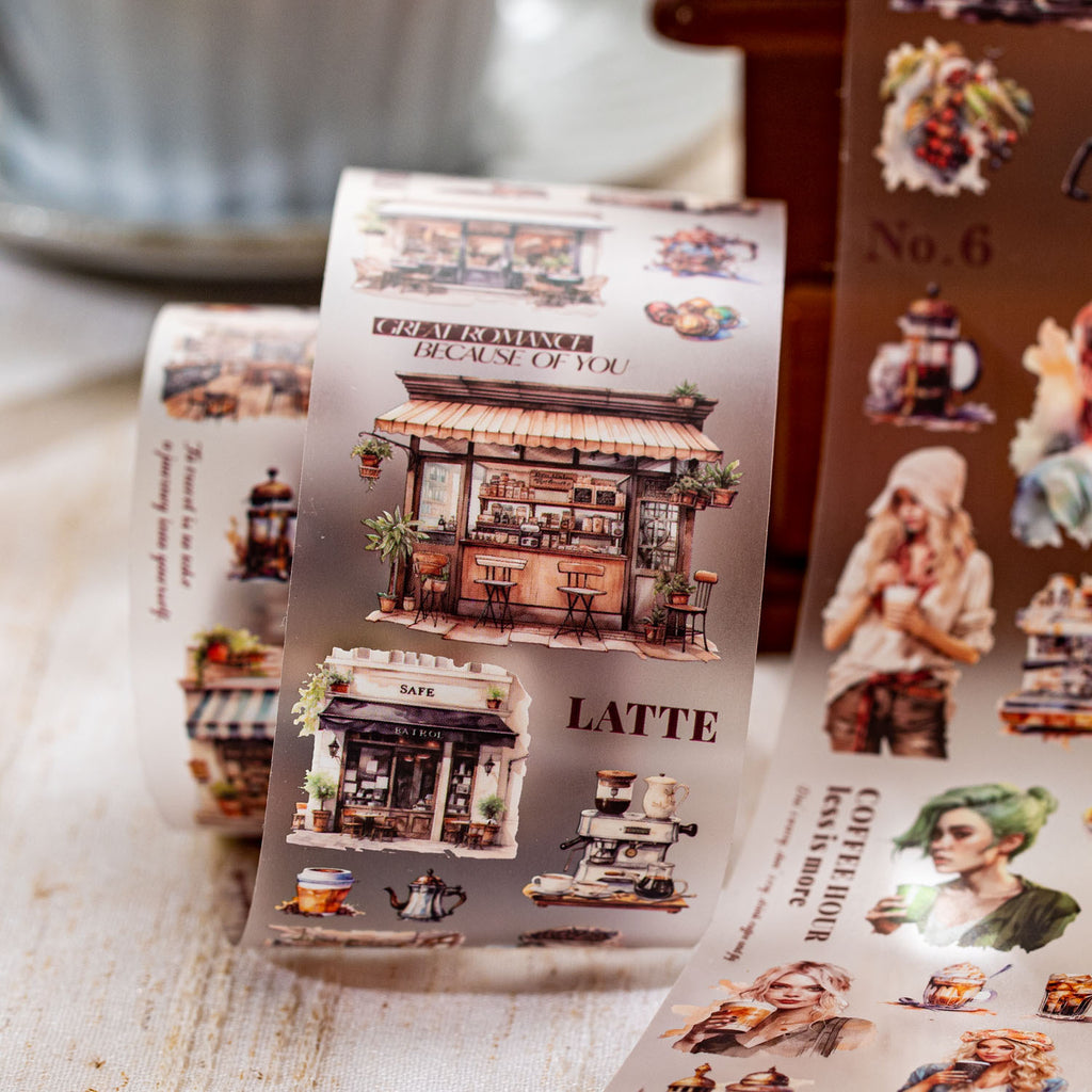 1 Roll Cofee Themed PET Tape ZMKFG