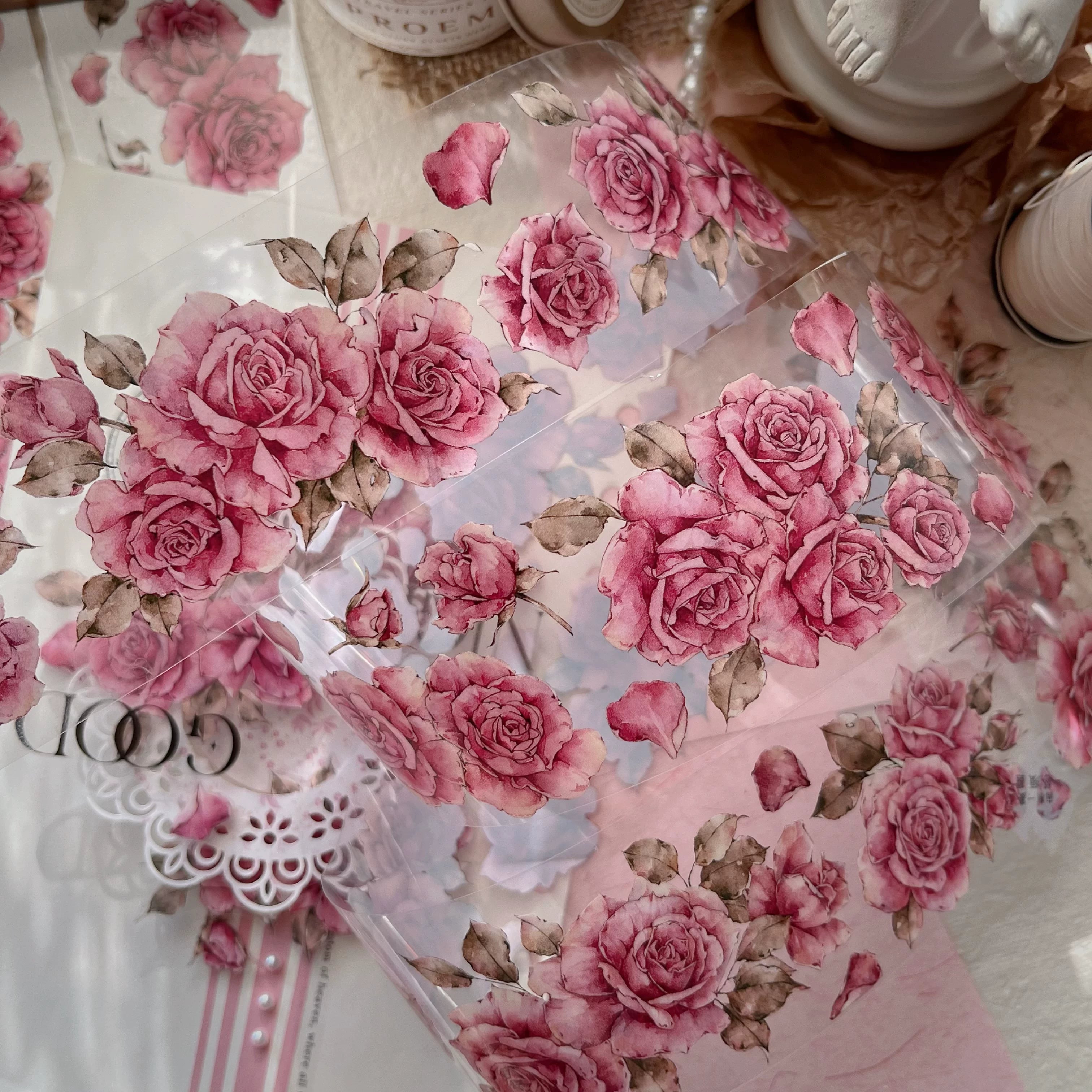 Floral Decorative Tape Rolls- Roseate Visage
