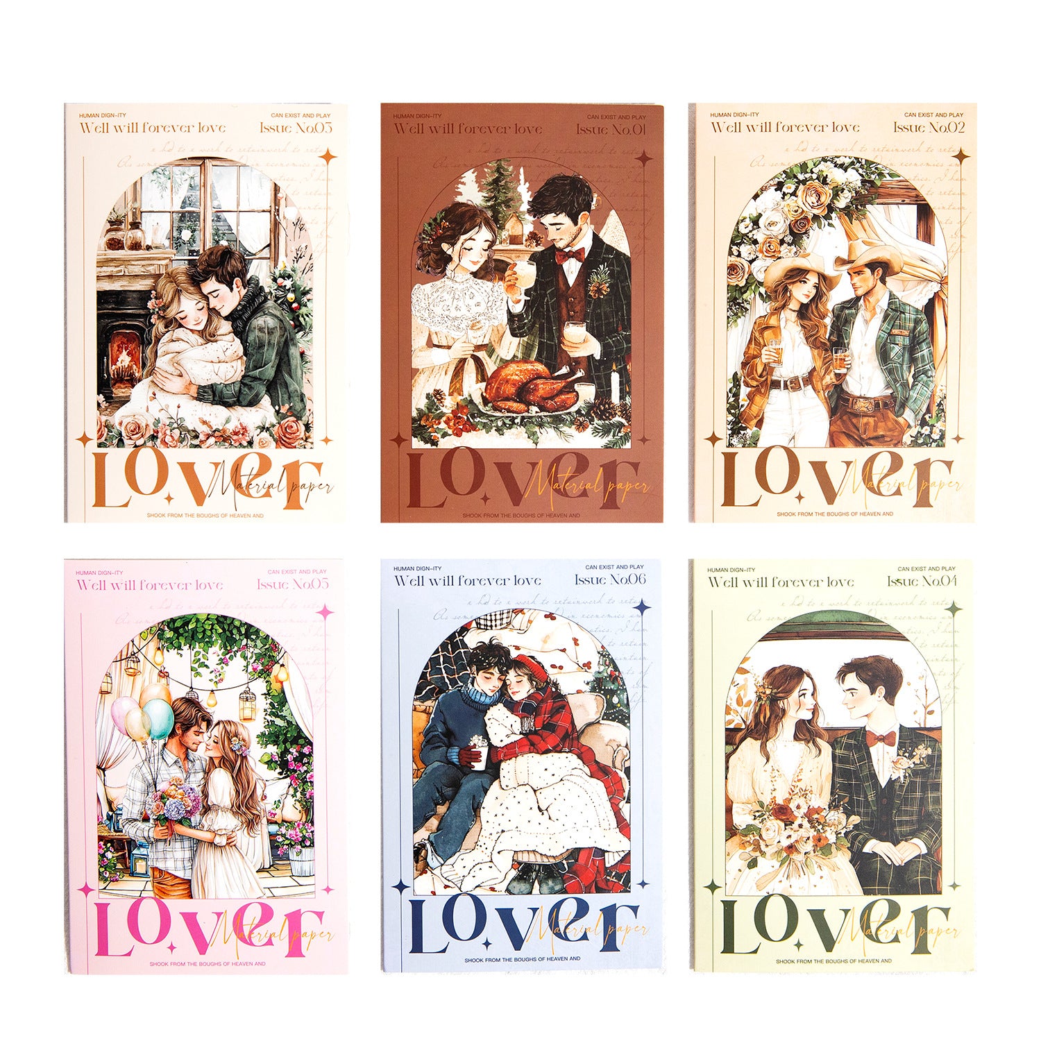 30 Pcs Couple Love Theme PET Stickers LRXL