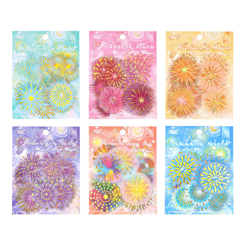 20 Pcs Firework PET Stickers YGYY