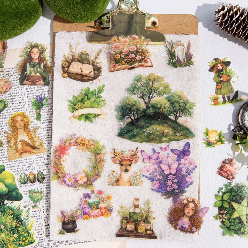 25 Pcs Garden Girl PET Stickers WNYG