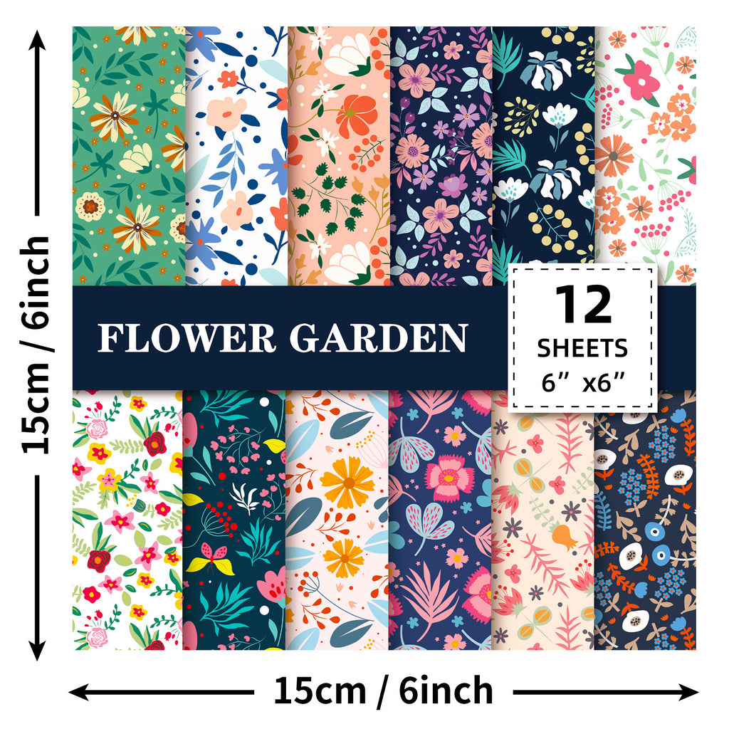 6 inch Boho Floral Scrapbook Paper Pad PA268