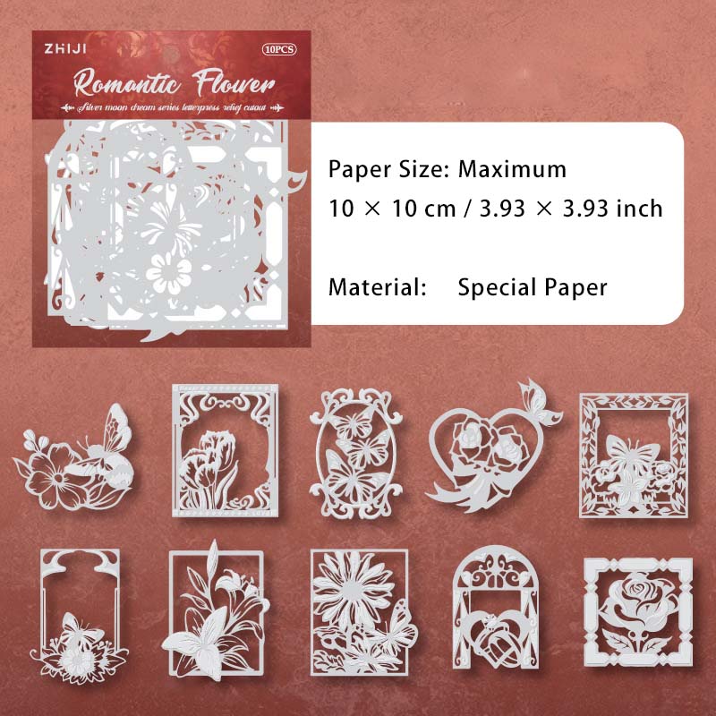 10 Pcs Holographic Hollow Cutout Paper YYMJ