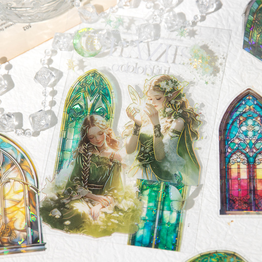 20 Pcs Shell Light Windows Stickers QCLL