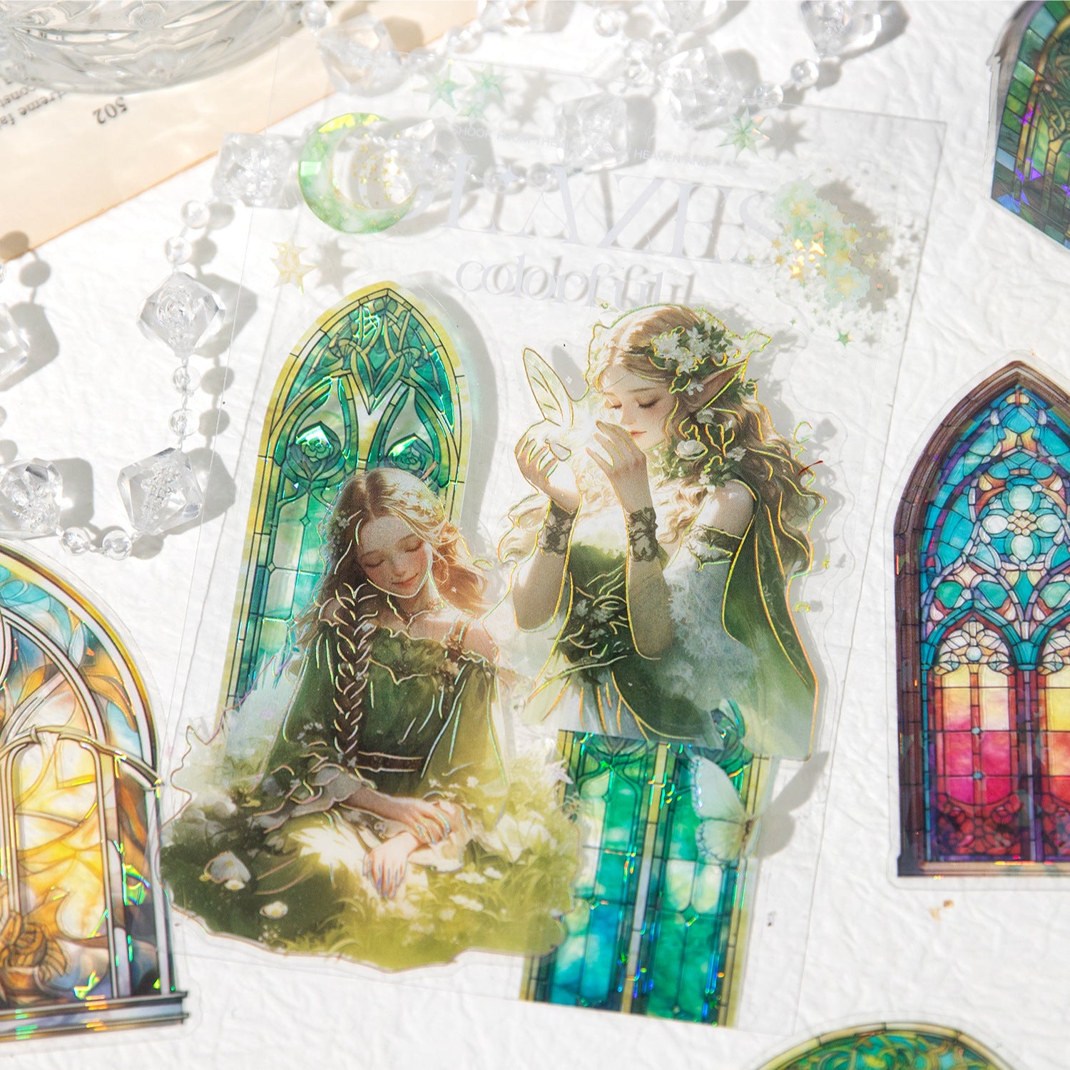 20 Pcs Shell Light Windows Stickers QCLL