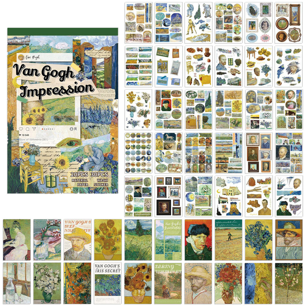 A5 Mixed Material Sticker Book - Van Gogh Impression