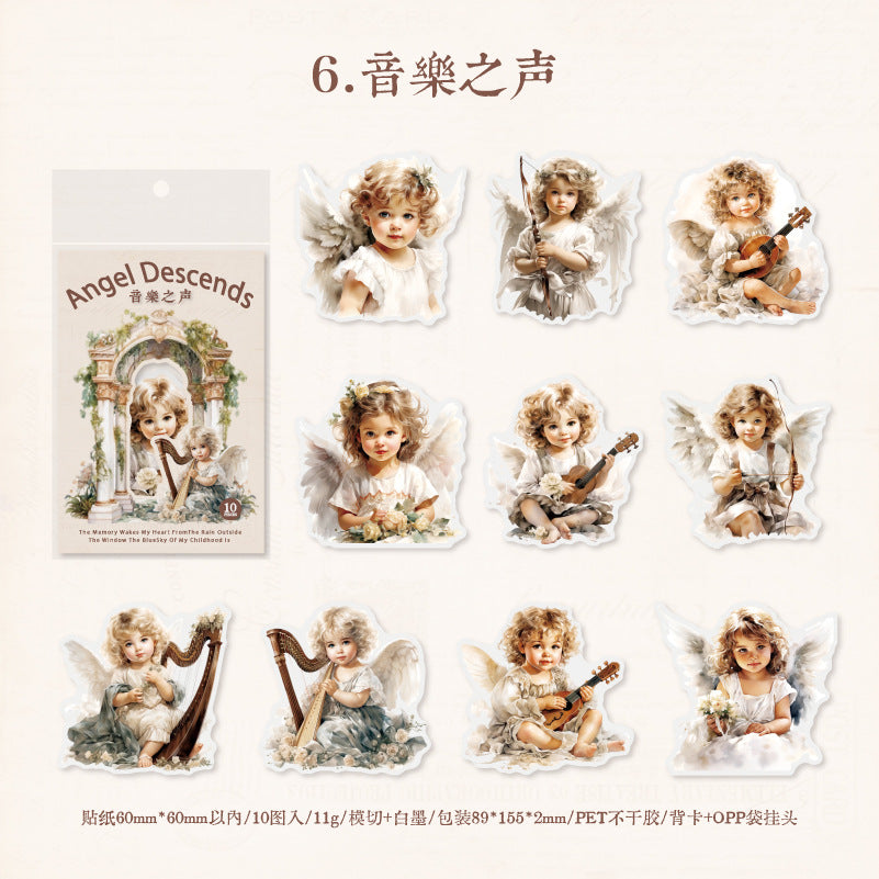 10 Pcs PET Angela Stickers JYTSJL
