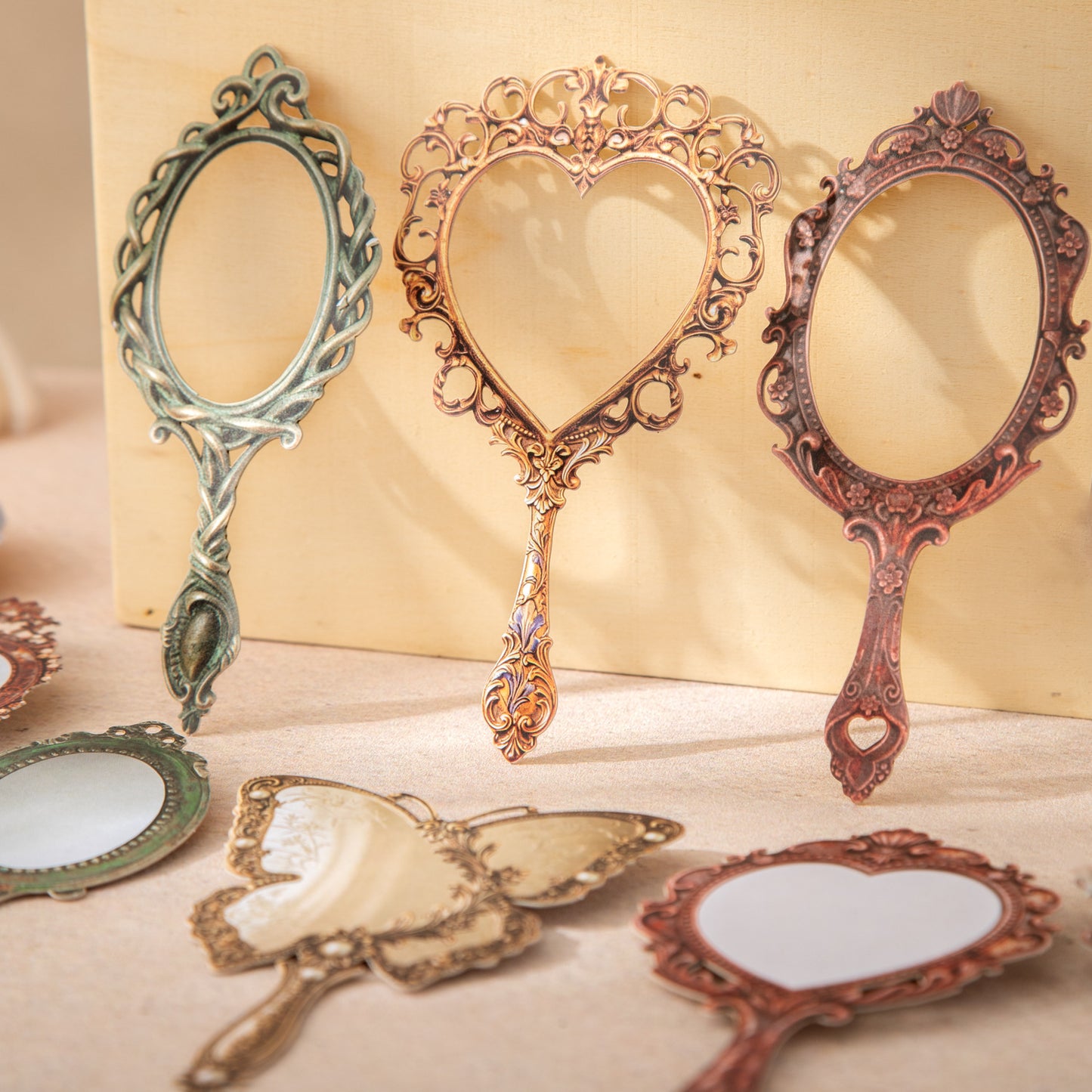 10 Pcs Vintage Mirror Jthemed Cardstock Stickers JMXL
