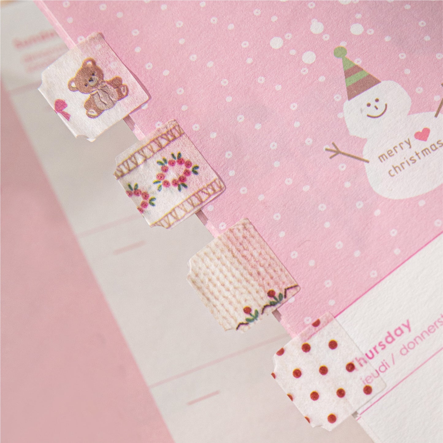 1 Roll Fabric Grid Washi Stickers Tape SZBB