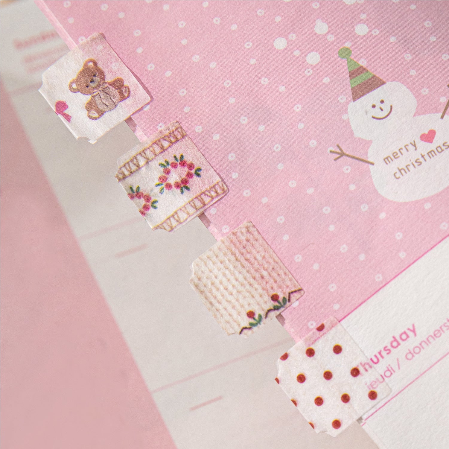 1 Roll Fabric Grid Washi Stickers Tape SZBB