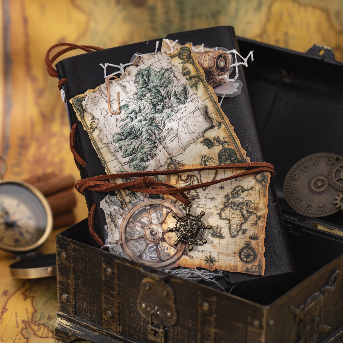 10 Pcs Vintage Map Journal Stickers TXRJ