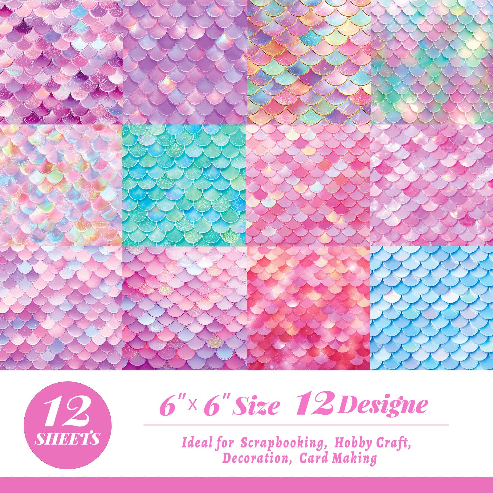 6 inch Fish-scale Scrapbook Paper Pad PA835