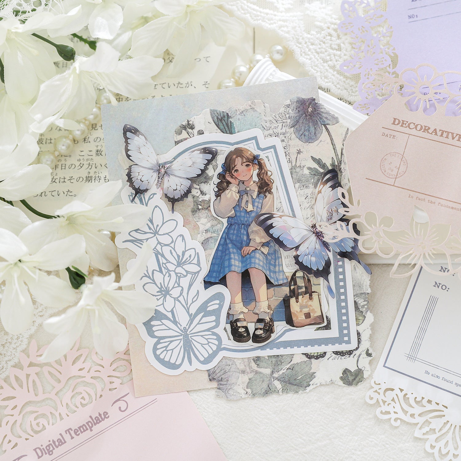 10 Sheets Cutout Scrapbook Paper FGXQ