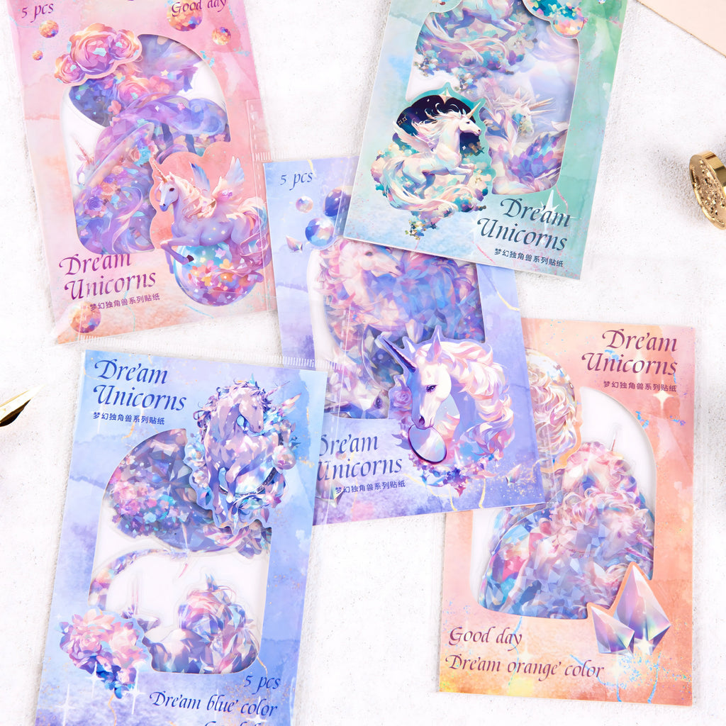 10 Pcs PET Unicorn Stickers MJDJS