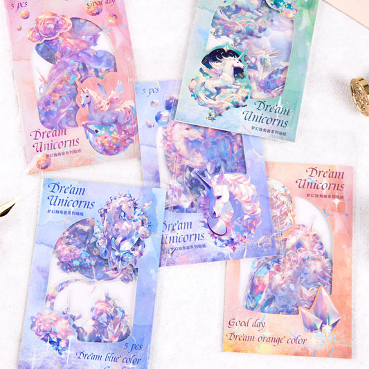 10 Pcs PET Unicorn Stickers MJDJS