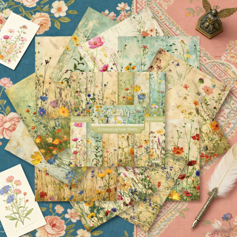 6 inch Vintage Floral Scrapbook Paper Pad SKP426