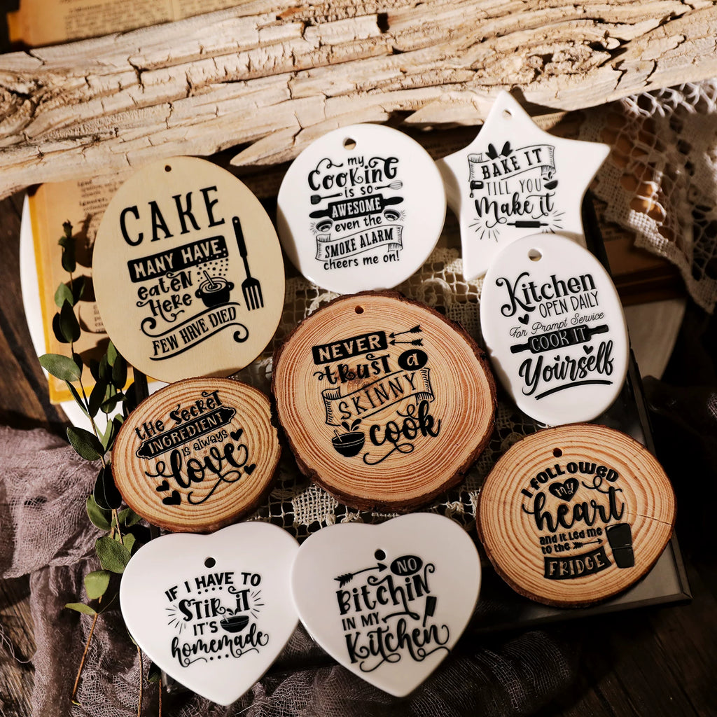 2 Sheets Waterproof Rub on Stickers - Kitchen Words