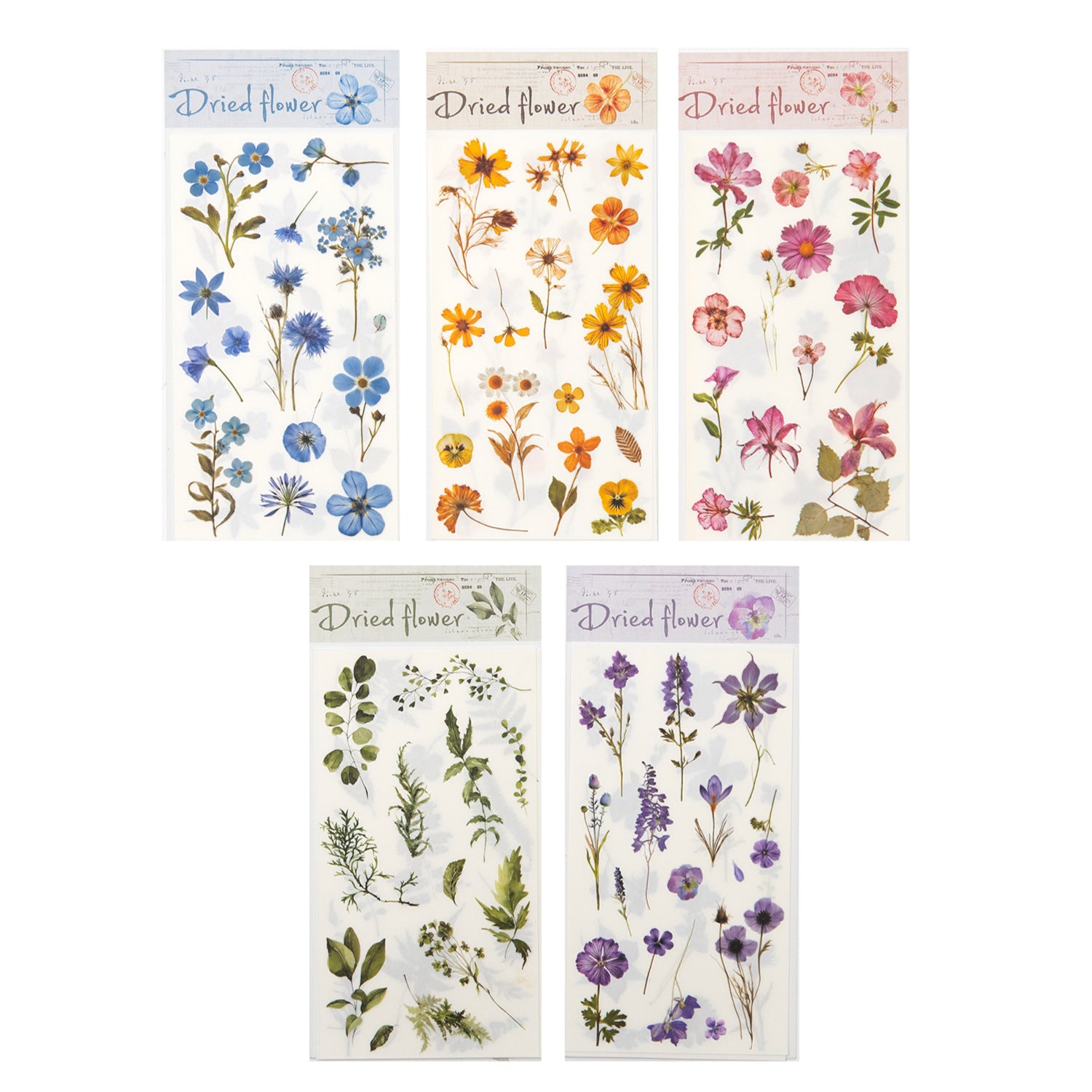 2 Sheets Pressed Flower Transfer Stickers HDLM