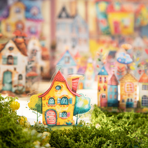 10 Pcs Fairy House PET Stickers QQXW