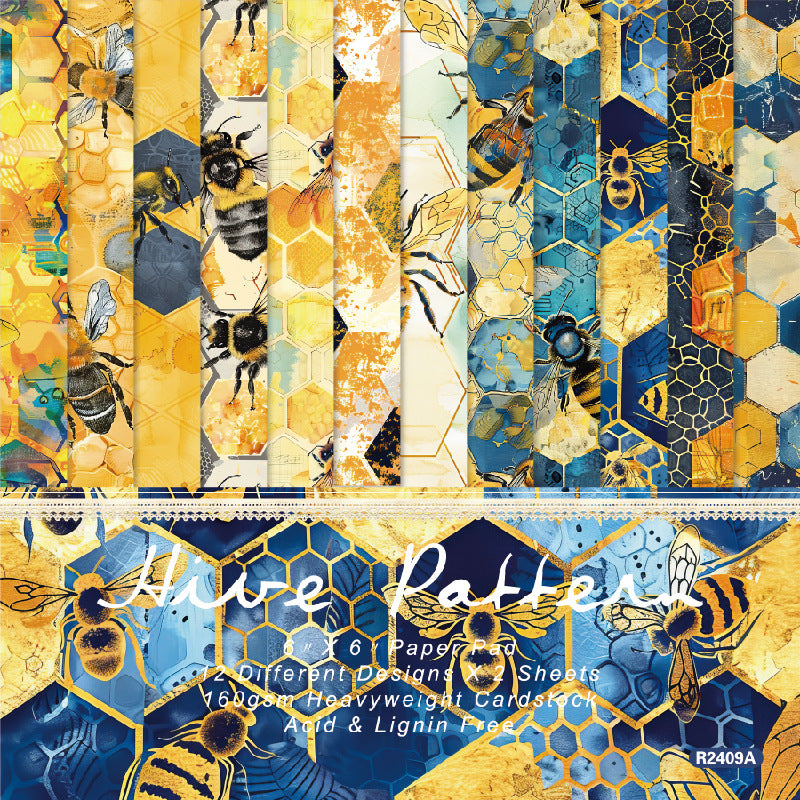 6 inch Bee Scrapbook Paper Pad SKP409