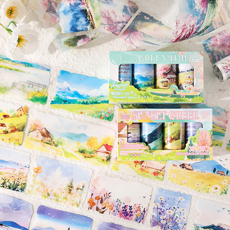 4 Rolls Landscape PET Stickers Tape LYLY