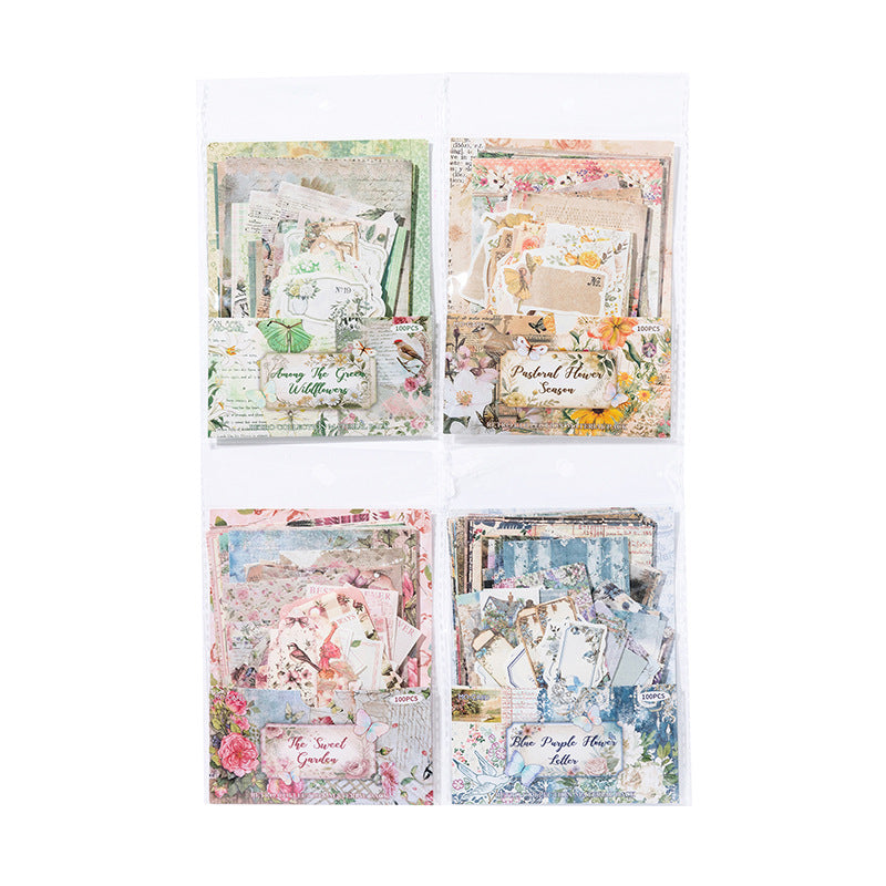 100 Pcs Floral Journal Paper TYYJ