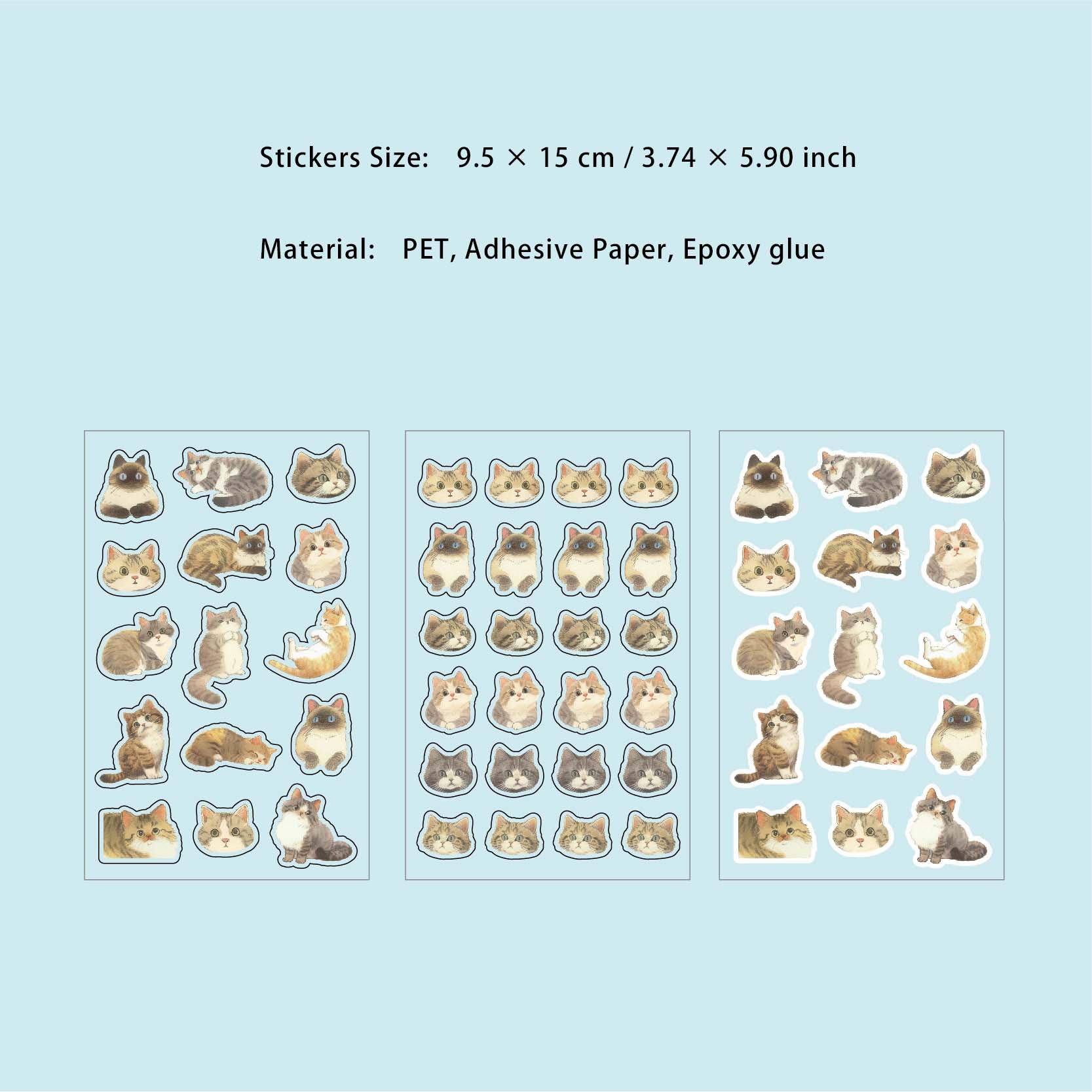 3 Sheets Cute Pets Stickers DYDN