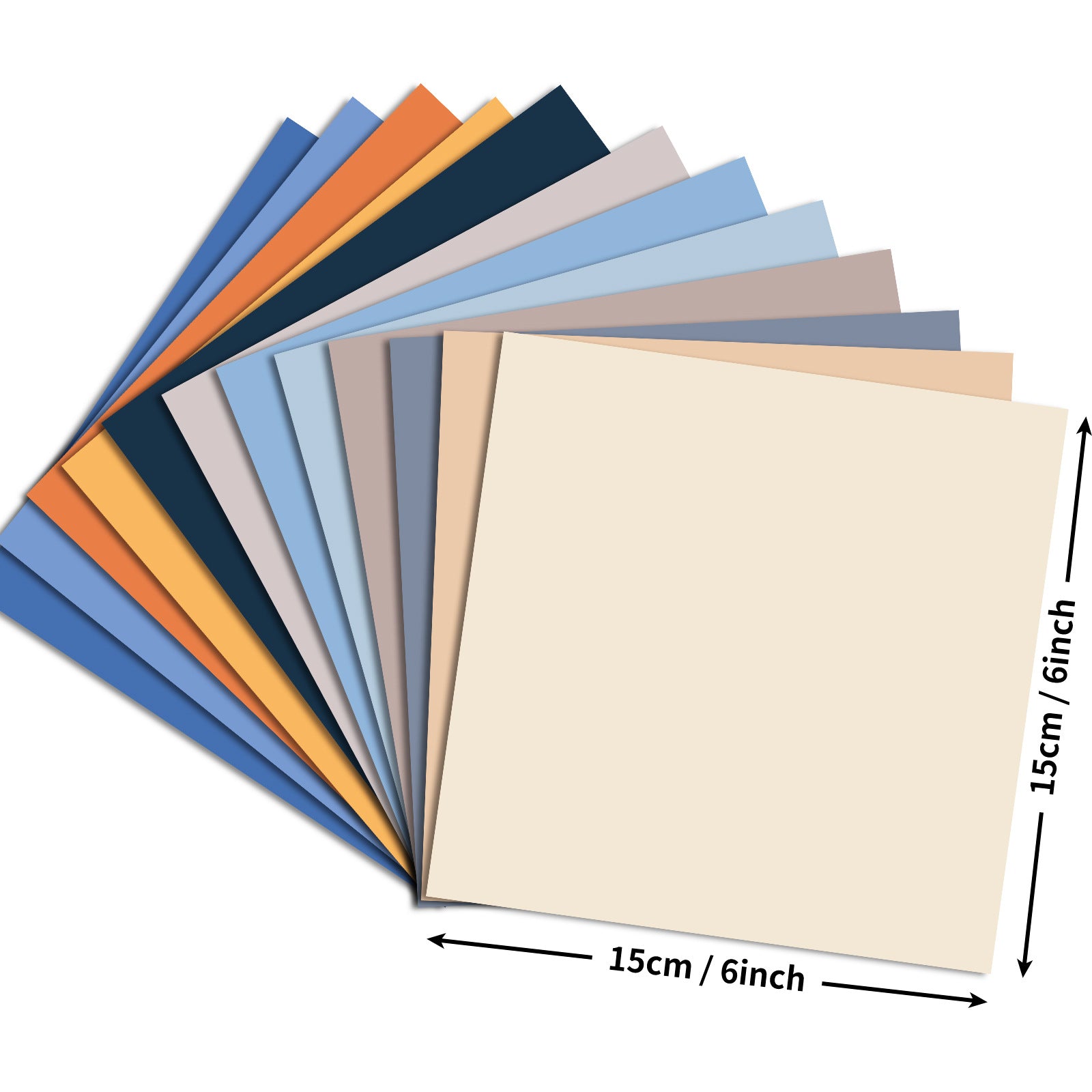 6 inch Blue Orange Scrapbook Paper Pad PA369