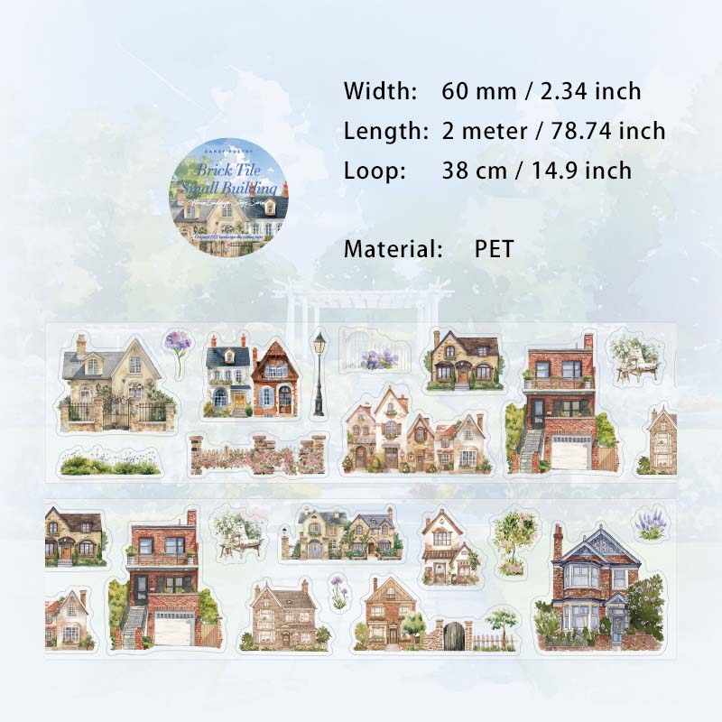 1 Roll House Theme PET Stickers Tape FWZJGS
