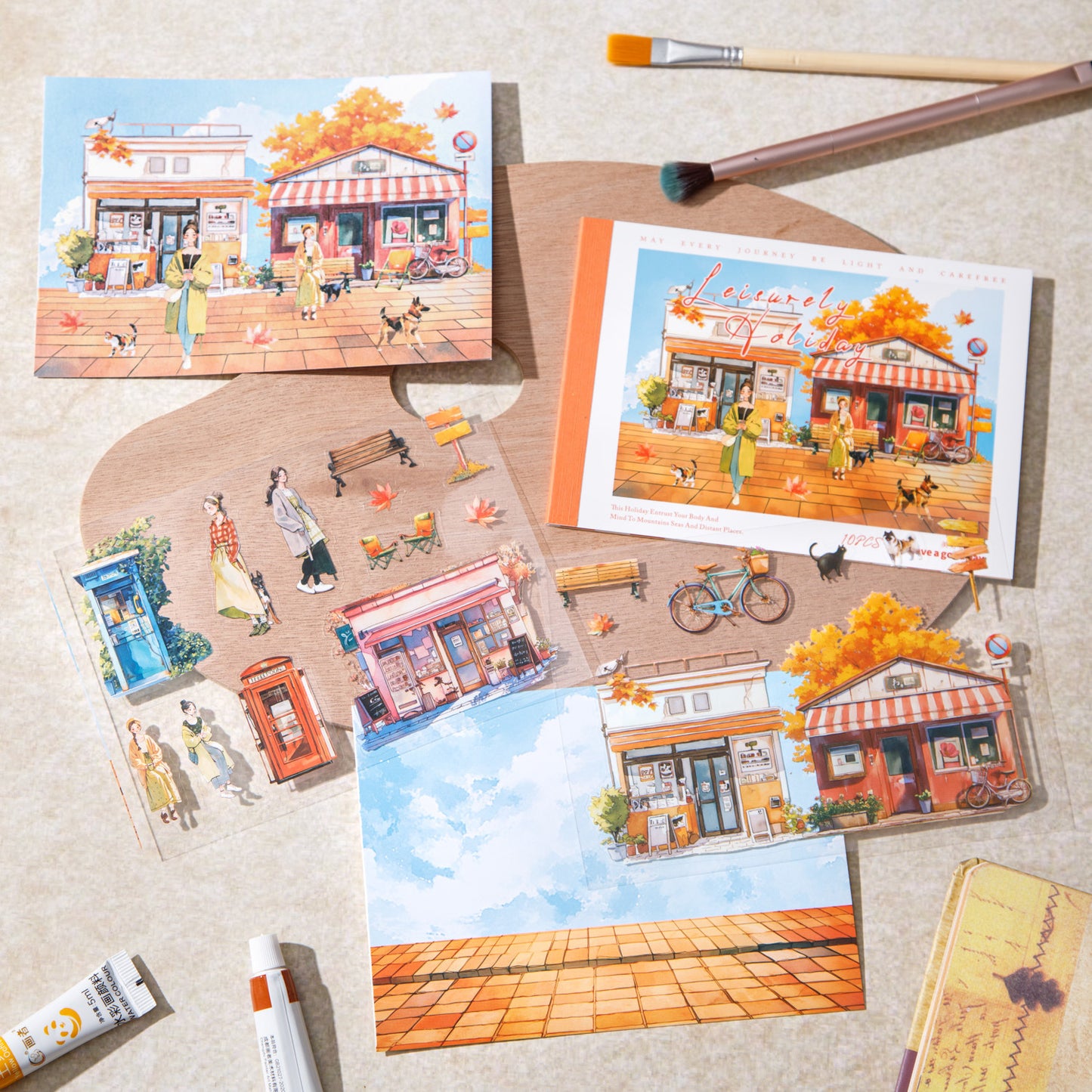 10 Sheets Holiday Theme Stickers Book YXJR