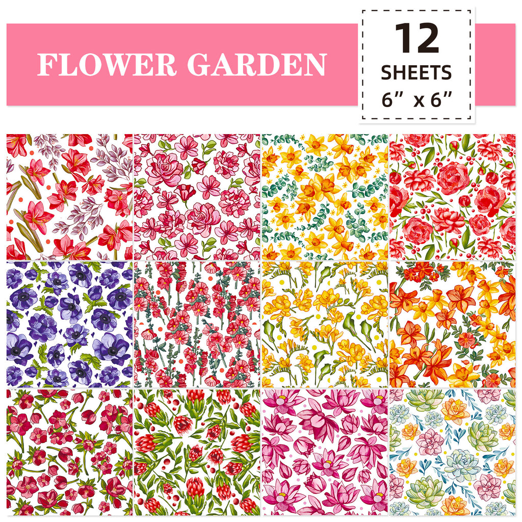 6 inch Flower Scrapbook Paper Pad PA270