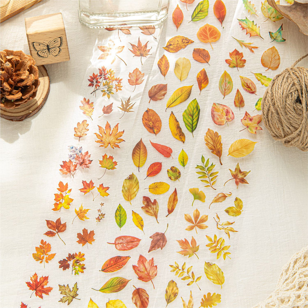 1 Roll Pre-cut PET Leaf Stickers Tape LYCS