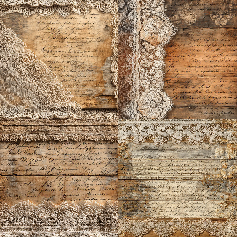 6 inch Vintage lace Scrapbook Paper Pad SKP011