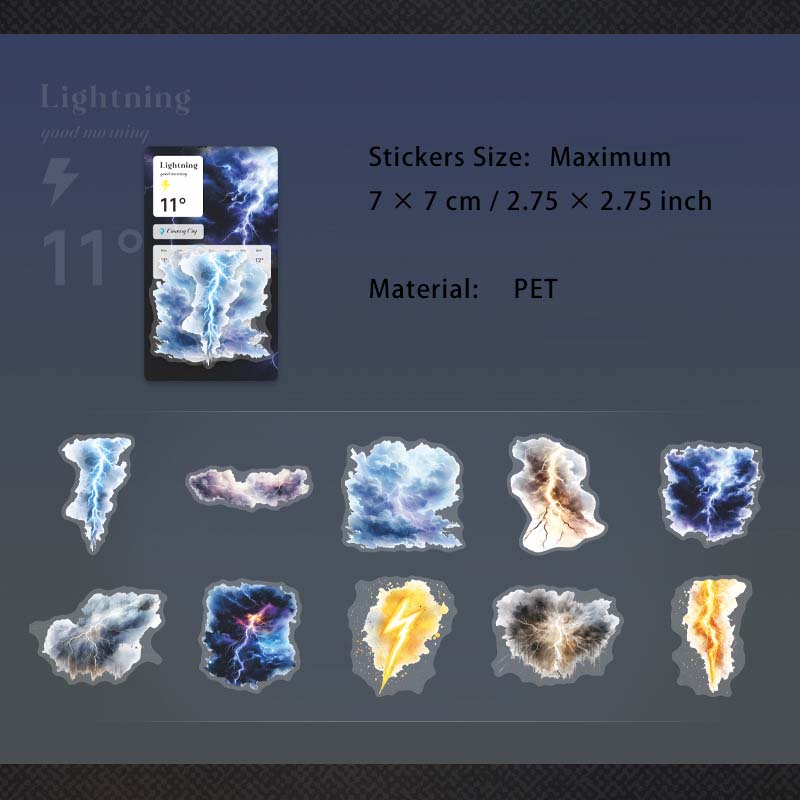 20 Pcs Weather PET Stickers QXWQ