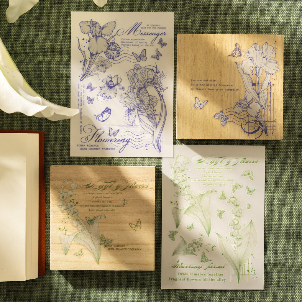 3 Pcs Flower Transfer Stickers QTHY