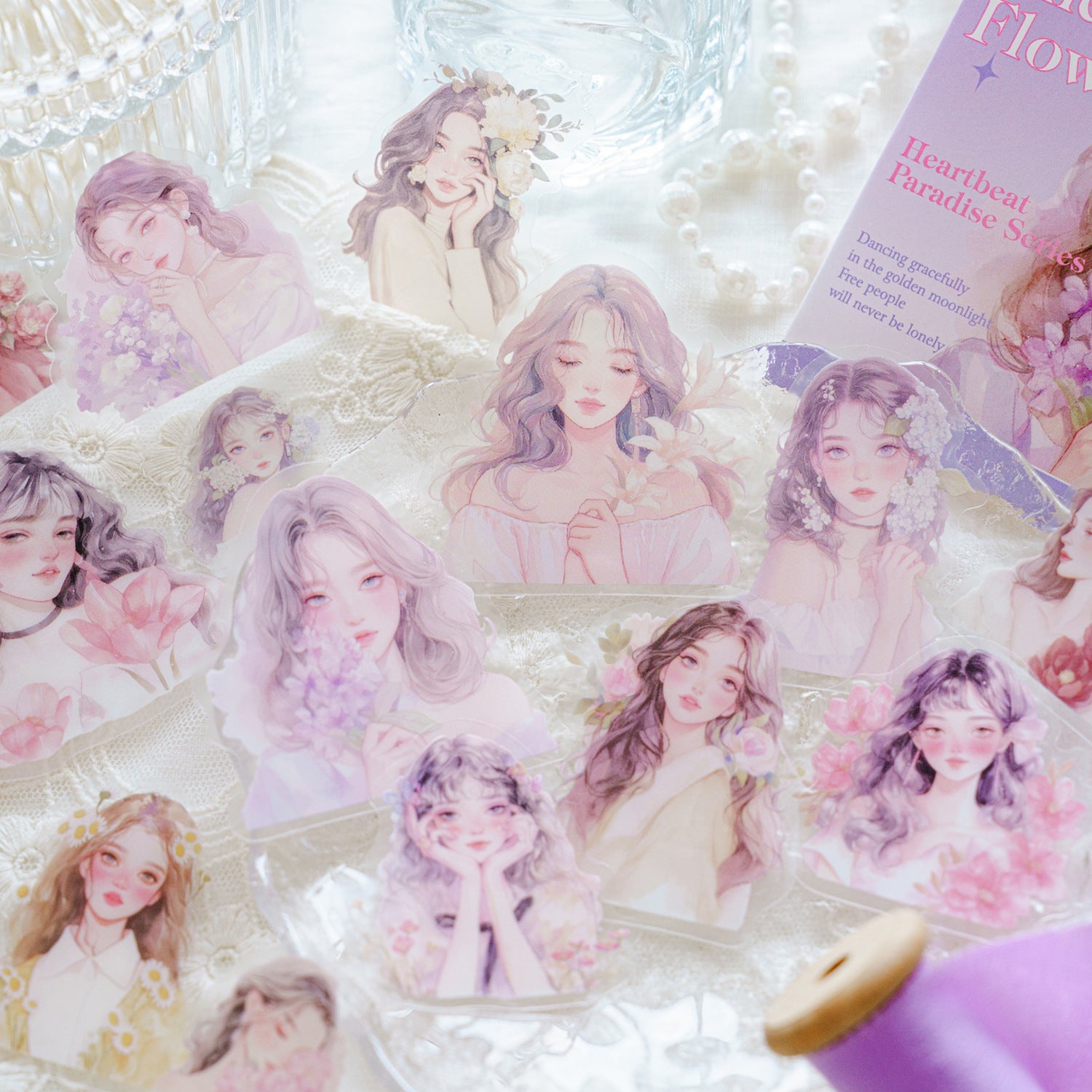 30 Pcs PET Girl Stickers XTLY