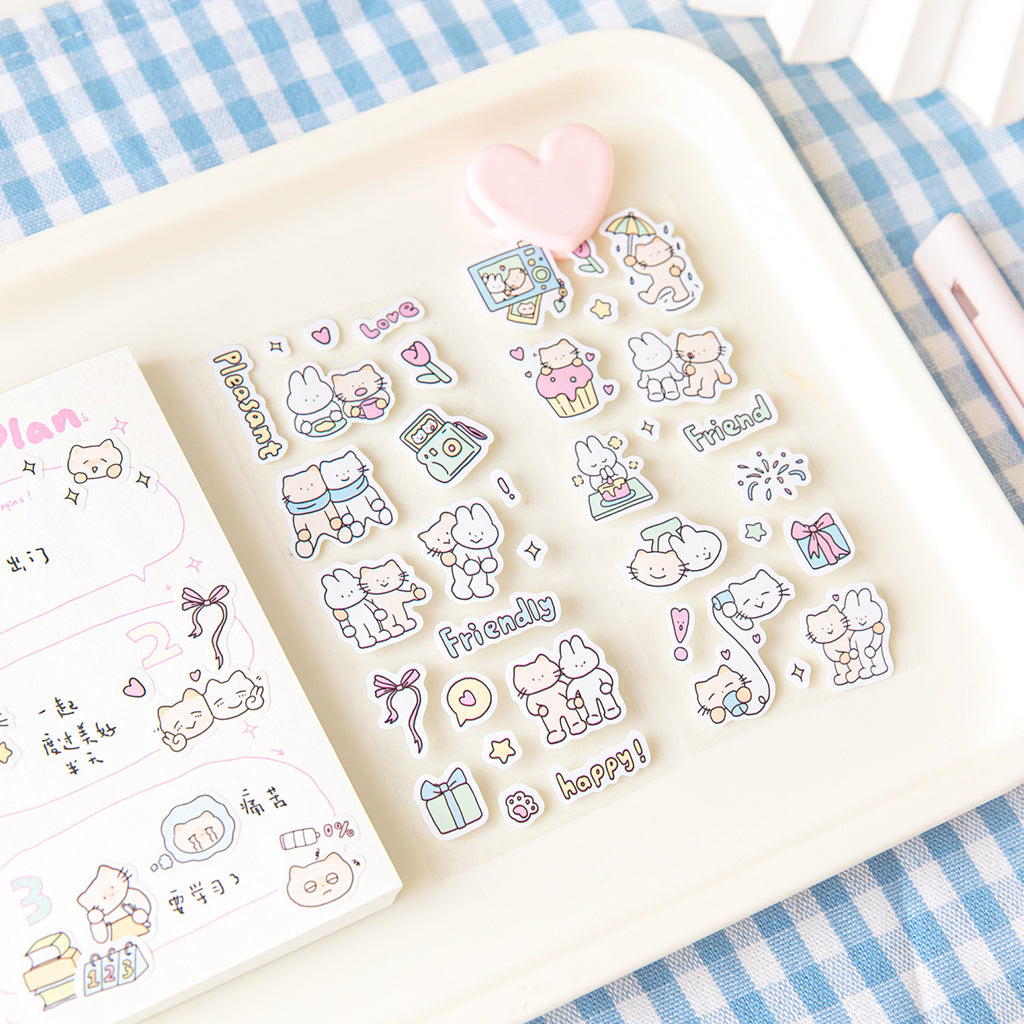 1 Roll Die Cut Cat Stickers Tape MMRZ