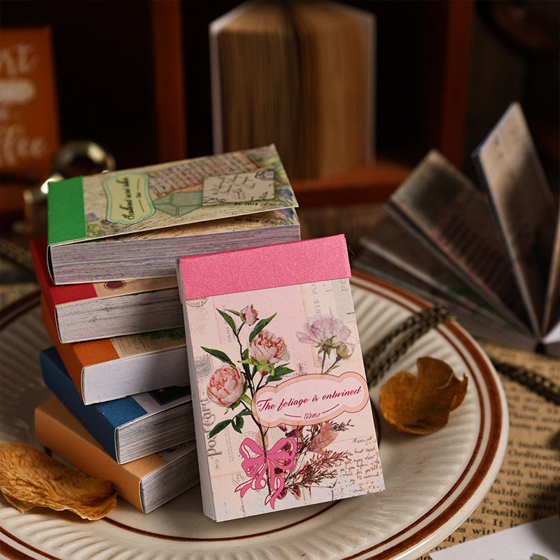 50 Pcs Vintage and Botanical Washi Stickers Book GLYH